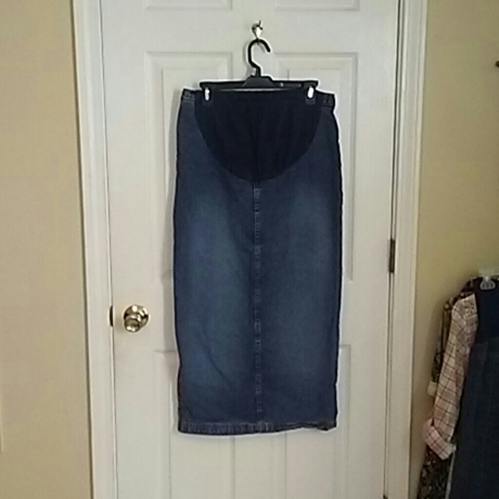 Motherhood Maternity Denim Jean Skirt Maxi - Med